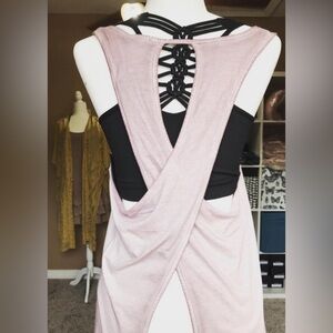 Mono B open back overlay flowy muscle tank
